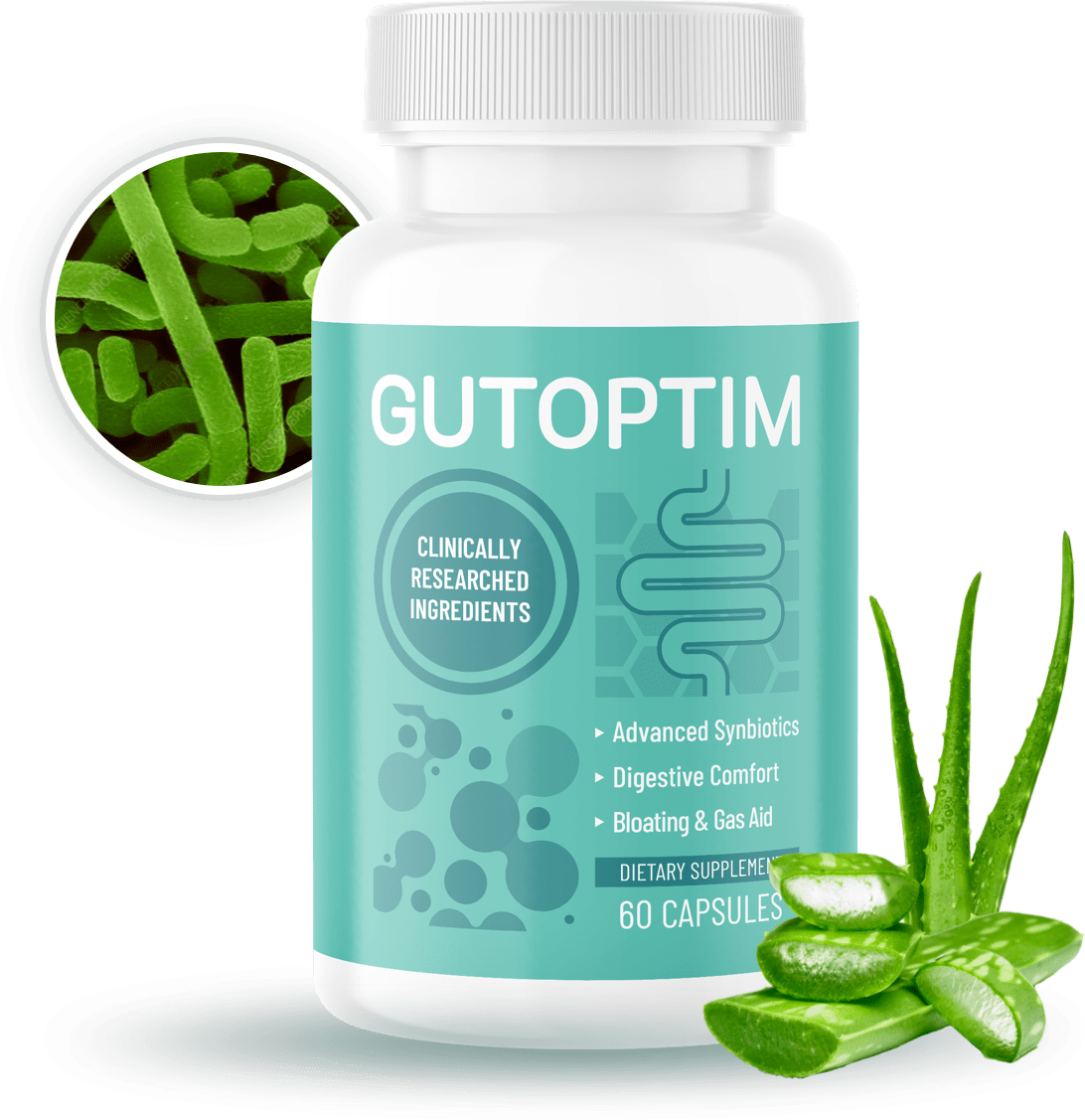 GutOptim 1 bottle with ingredients